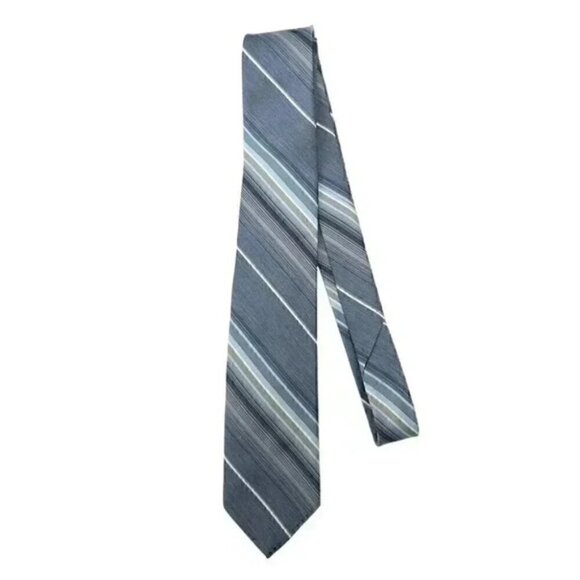 Pierre Cardin Paris Tie Light Blue Striped Slim Tie - Picture 4 of 7